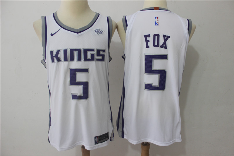 Men Sacramento Kings #5 Fox White Game Nike NBA Jerseys->san antonio spurs->NBA Jersey